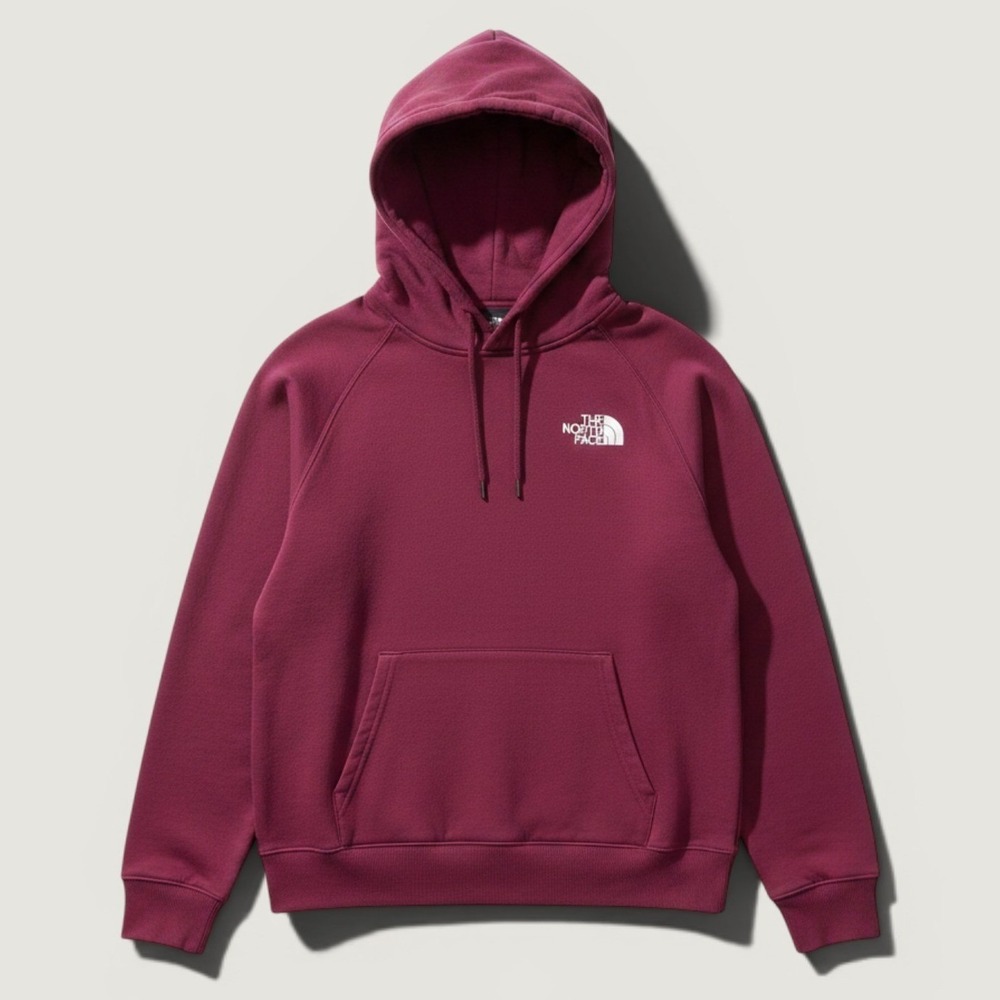 The North Face Hoodie Womens Medium Pink Fleece Pullover Back Graphic Logo